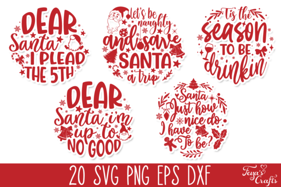 20 Funny Round Christmas Quotes Graphics for Crafts