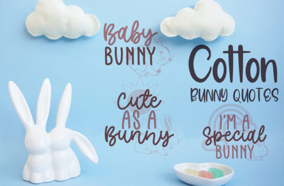 Cotton Bunny Graphics for Crafts