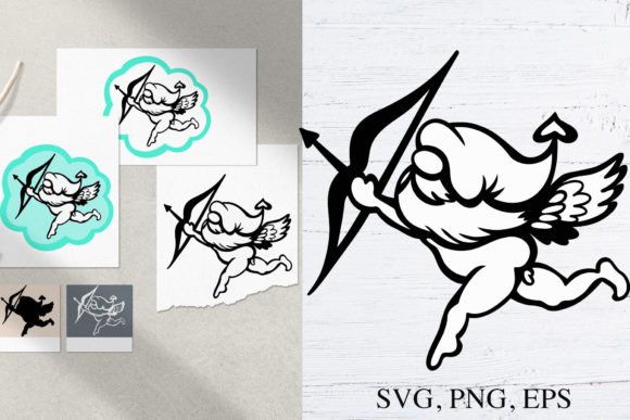 Cupid Gnome SVG Valentine Cut File for Crafts and Graphics