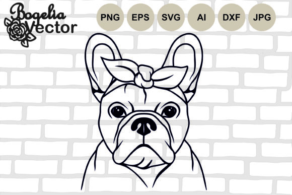 French Bulldog with Bandana Graphics for Crafts