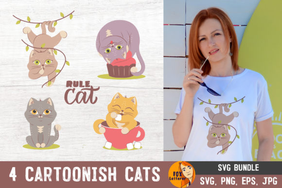 Fun Cats Graphics for Crafts and Branding