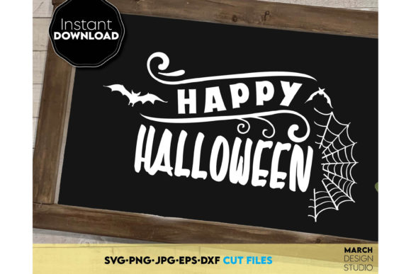 Happy Halloween SVG Front Porch Sign Graphics for Crafts