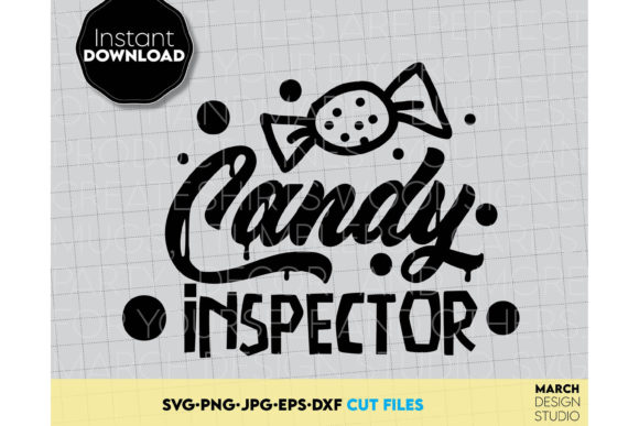 Kids Halloween SVG Candy Inspector Shirt Graphics for Crafts