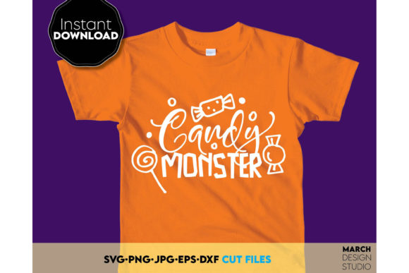 Kids Halloween SVG Candy Monster Shirt Graphics