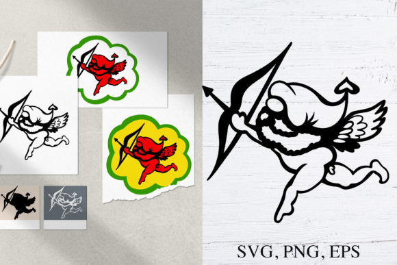 Valentine Cupid Gnome SVG Cut File for Crafts and Graphics
